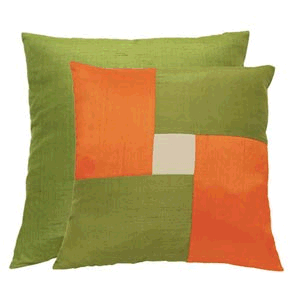 Bellacor: Avocado and Pumpkin Silk Pillow Set