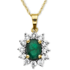 Macy's: 10k Gold Necklace, Emerald (7/8 ct. t.w.) and Diamond Accent Pendant