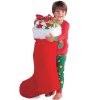 HearthSong: Super-Sized Red Velveteen Stocking with White Fur Cuff